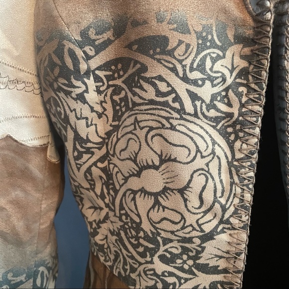 Coldwater Creek faux suede blazer. Cream and different shades of tans size P14 - Picture 7 of 16